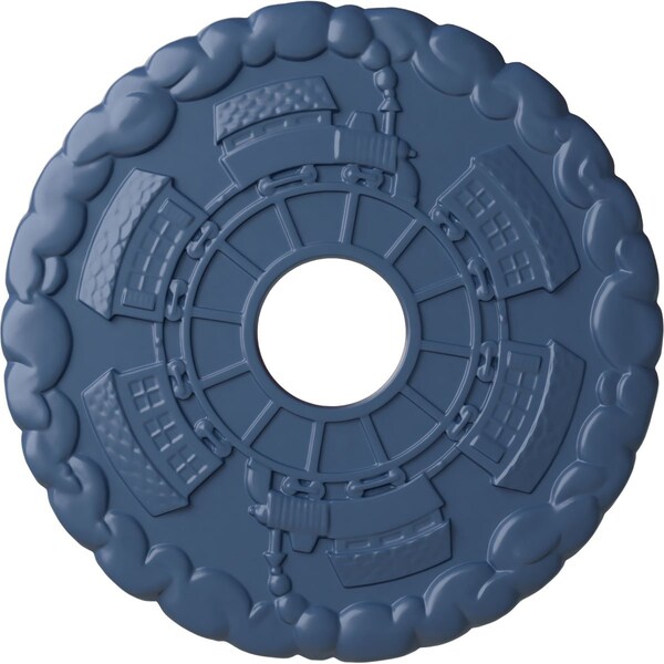 Ekena Millwork Kendall Train Station Medallion (Canopies up to 3 7/8"), 18 1/2"OD x 3 7/8"ID x 1"P, Americana CM18KDAMF - main